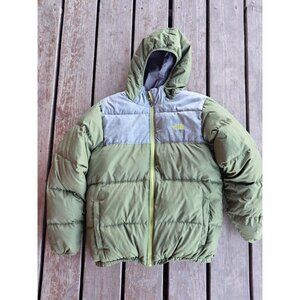 The NORTH FACE REVERSIBLE BOYS HOODED SKI JACKET PUFFER COAT M 12/14 EUC
